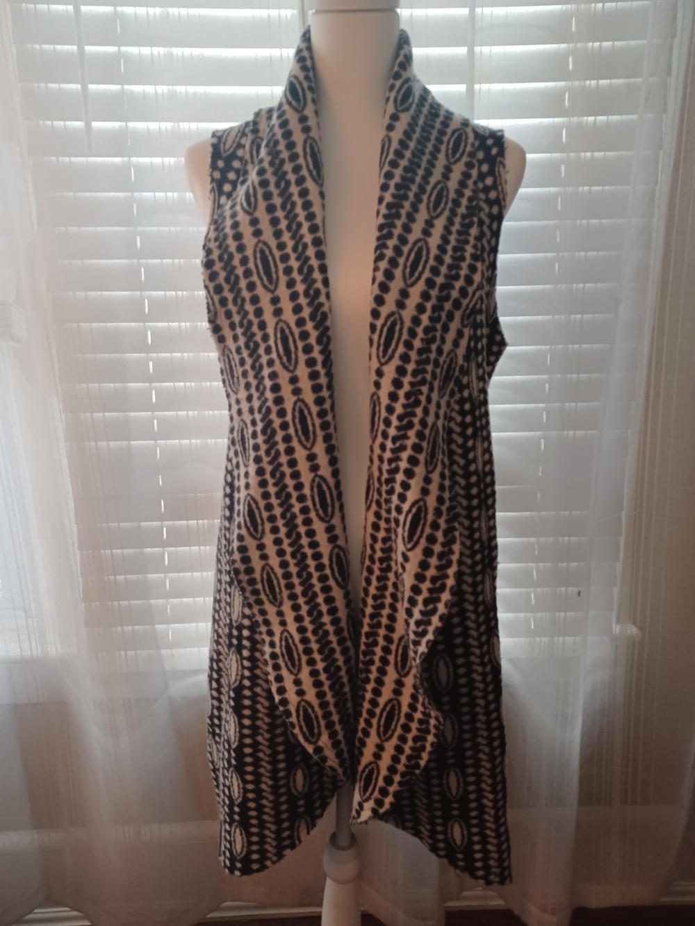 Anthropologie Moth Draped Wool Blend Open Front  Sleeveless Duster